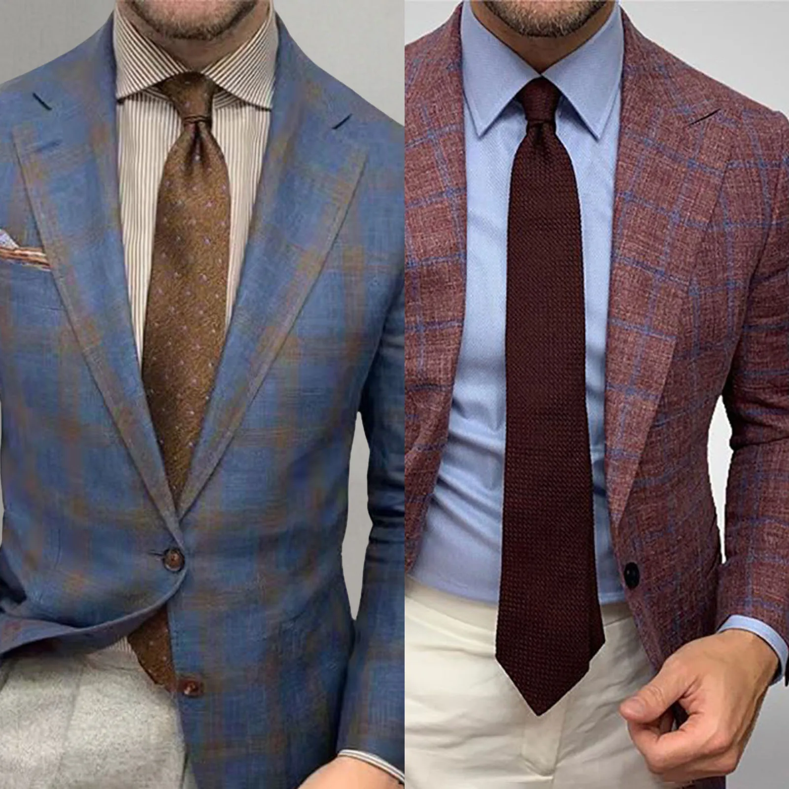 

British Korean Plaid Men (suit + Vest + Trousers) Stylish and Handsome Business Casual Three-piece Suit Coat Lapel Suit Jacket