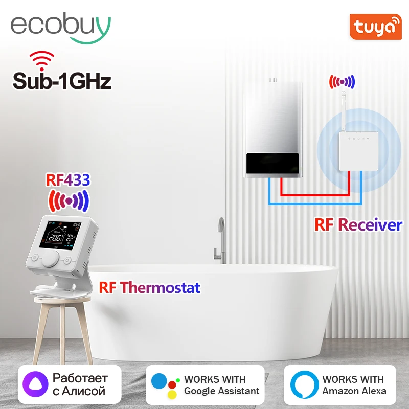 Tuya Smart Home Wifi Heating Thermostat Wireless Gas Boiler Tuya Thermostat Smart Life Temperature Controller Alexa Google Home