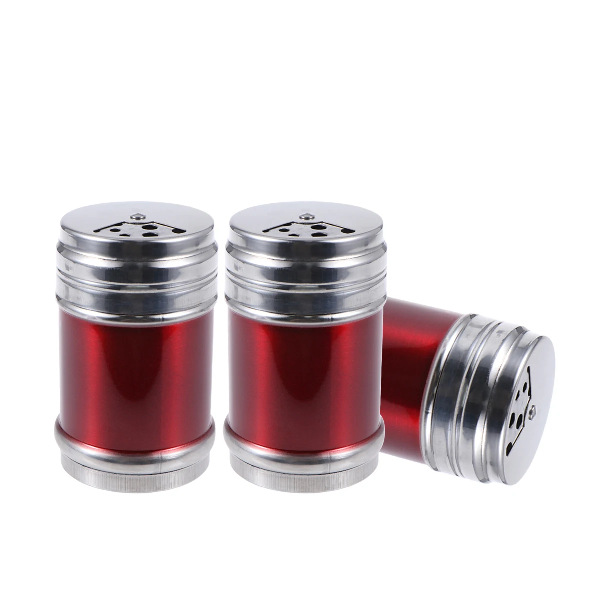 

3 pcs Seasoning Shaker Stainless Steel Spice Jar Kitchen BBQ Sugar Pepper Cans Crusher Easy Clean Dust Proof Oil Bottle Vinegar