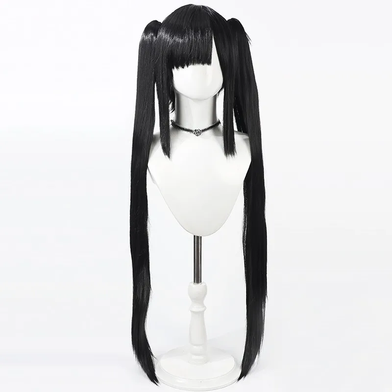 شعر مستعار تنكري من Azur Lane Peter Strasser باللون الأسود على شكل ذيل حصان من السيليكون لفروة الرأس هدية الهالوين #5