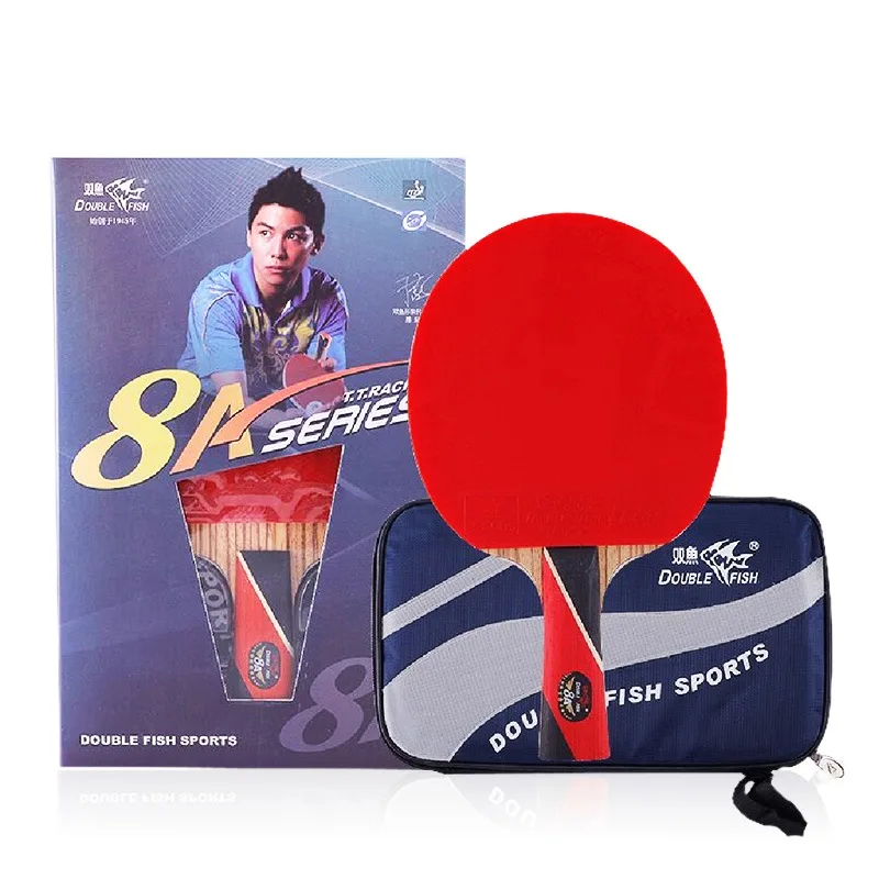 

100% original Double Fish 8A Table Tennis Bat Ping Pong Legend Racket with case racquet sports carbon blade fast attack loop