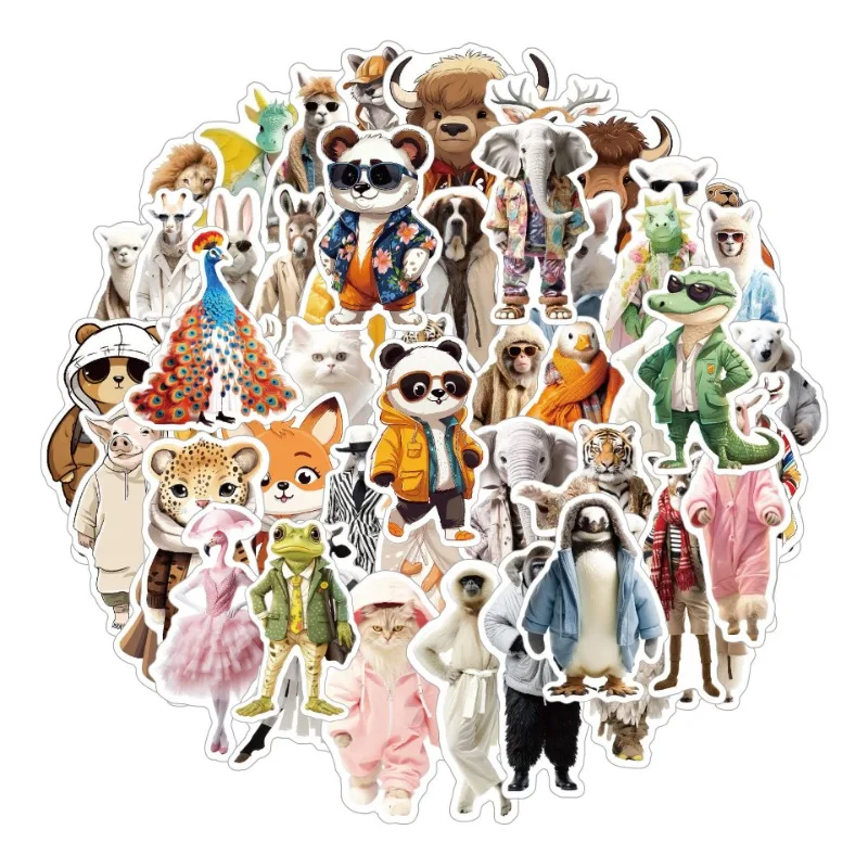 

50pcs Fashion Animal Cartoon Doodle Notebook Suitcase Refrigerator Guitar Children Creative Decoration Waterproof Stickers
