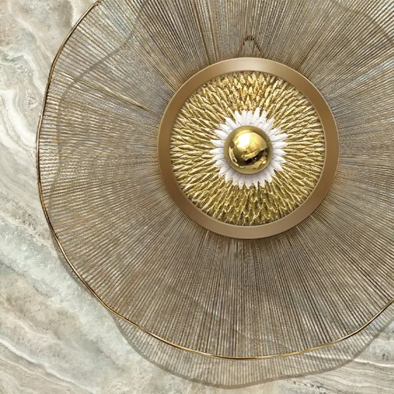 Rich and prosperous 3D floral metal hanging paintings contemporary design style light luxury