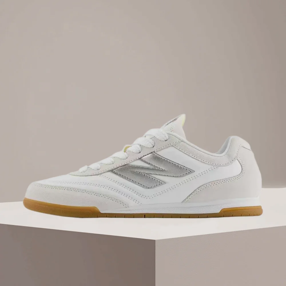 New Balance NBRC42 Unisex Low-Top Sneakers – White/Mirror Gray, Classic Stylish Design, Non-Slip Outsole & Durable URC42WS