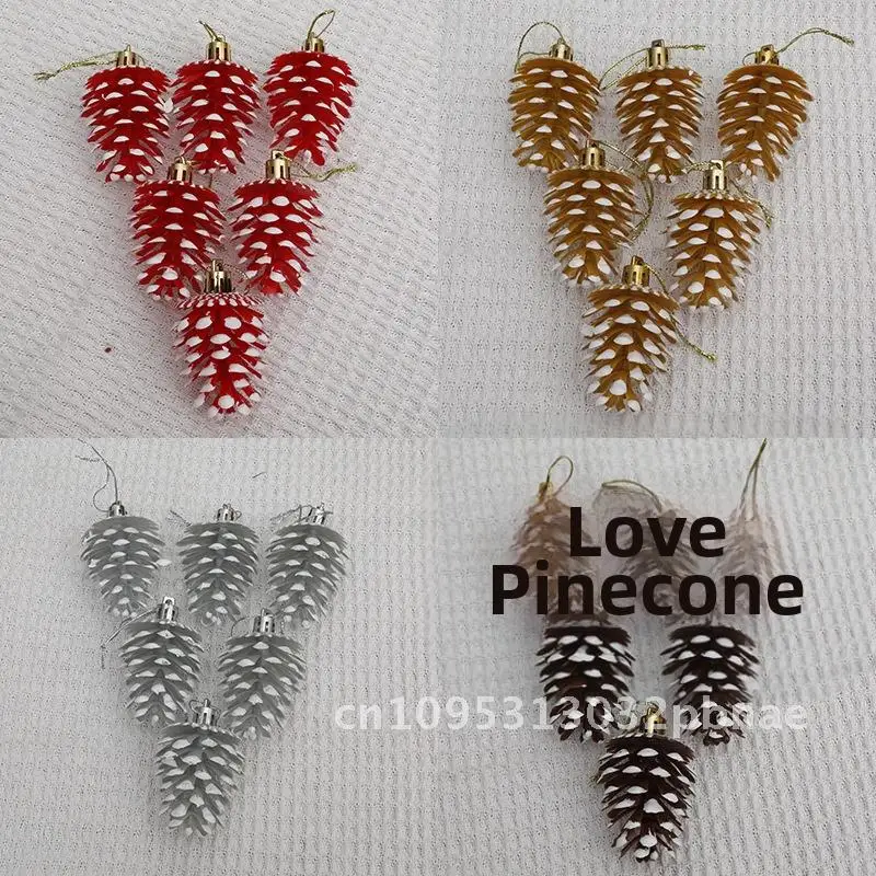 Christmas tree pine cone pendant decoration simulation sticky white pine fruit pendant Christmas decorations