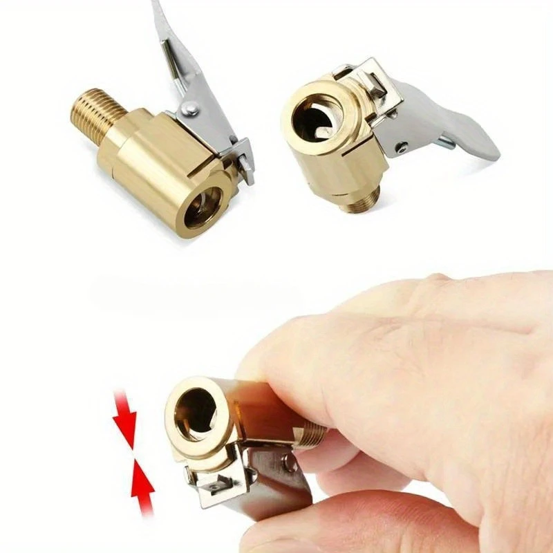 

Car Tire Air Chuck Inflator Pump Valve Connector Clip-on Adapter Car Brass 8mm Tyre Wheel Valve For Inflatable Pump Dropship