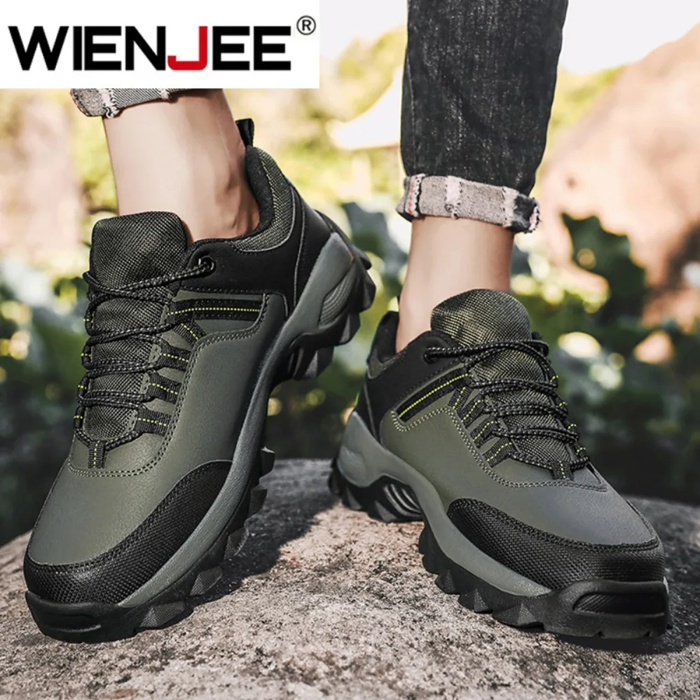 Men's Anti-Skid Hiking Shoes Breathable Lace Up Trekking Male Wear-resistant Outdoor Climbing Sneakers image 5