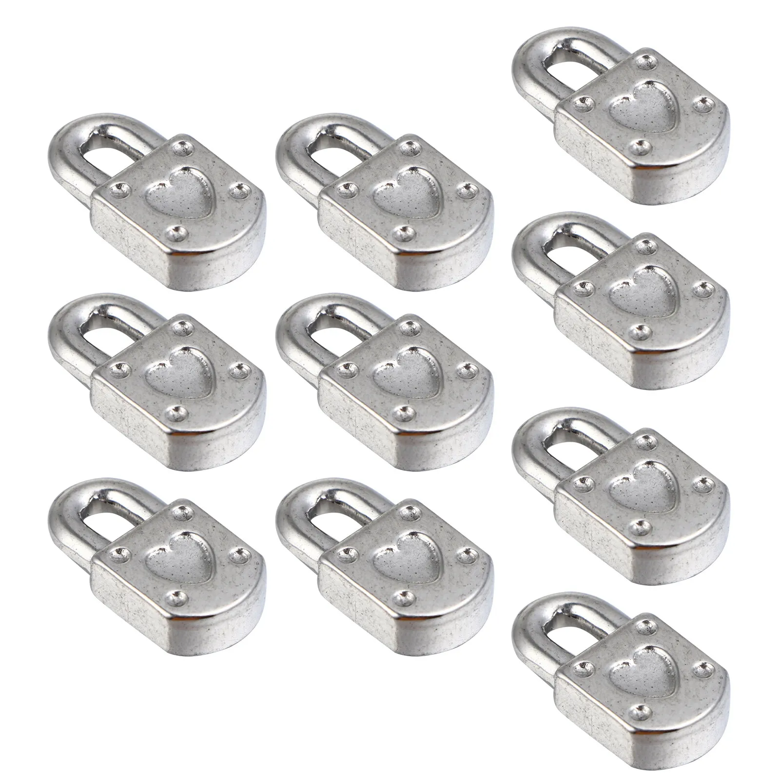 

10Pcs Heart Lock Pendants Stainless Steel DIY Jewelry Making Charms Necklace Bracelets Accessories Creative Design