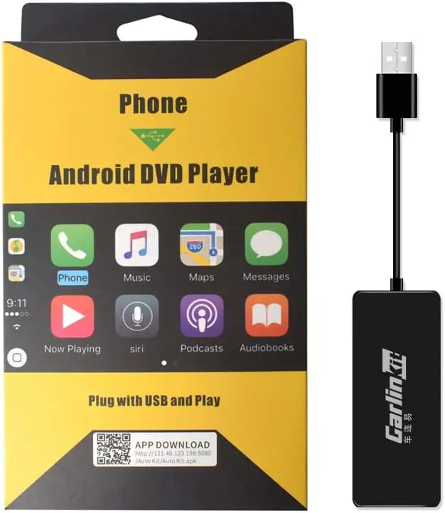 

Wired CarPlay dongle for car Screen with Android System 4.4.2 or Above Only Android car Radio, APK Needs be Installed Before use