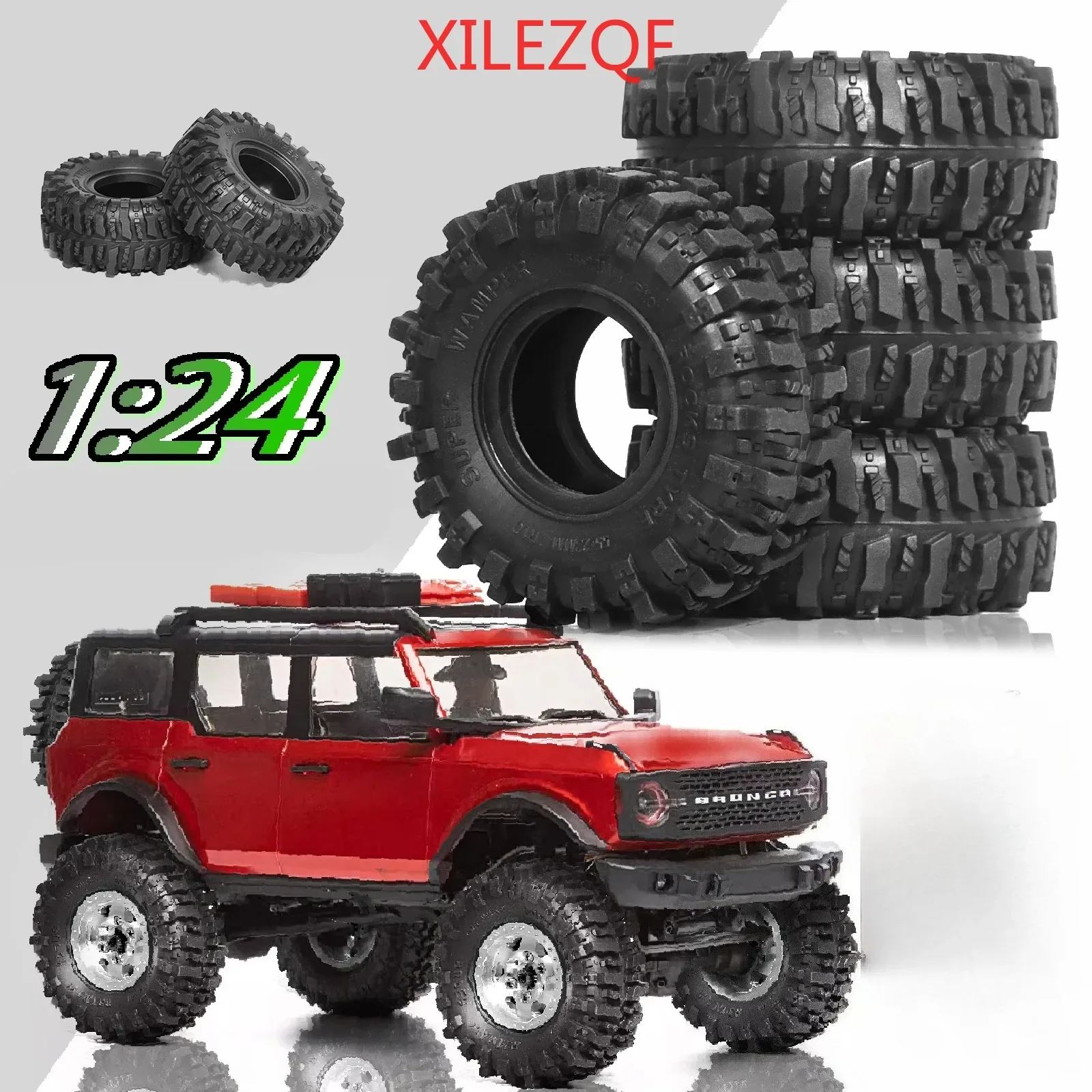 

XILEZQF RC Super Soft Sticky 1.0" Crawler Tires (55x23mm) - Upgraded for Axial SCX24, FMS FCX24, AX24 - 1/18 1/24 Scale Off-Road