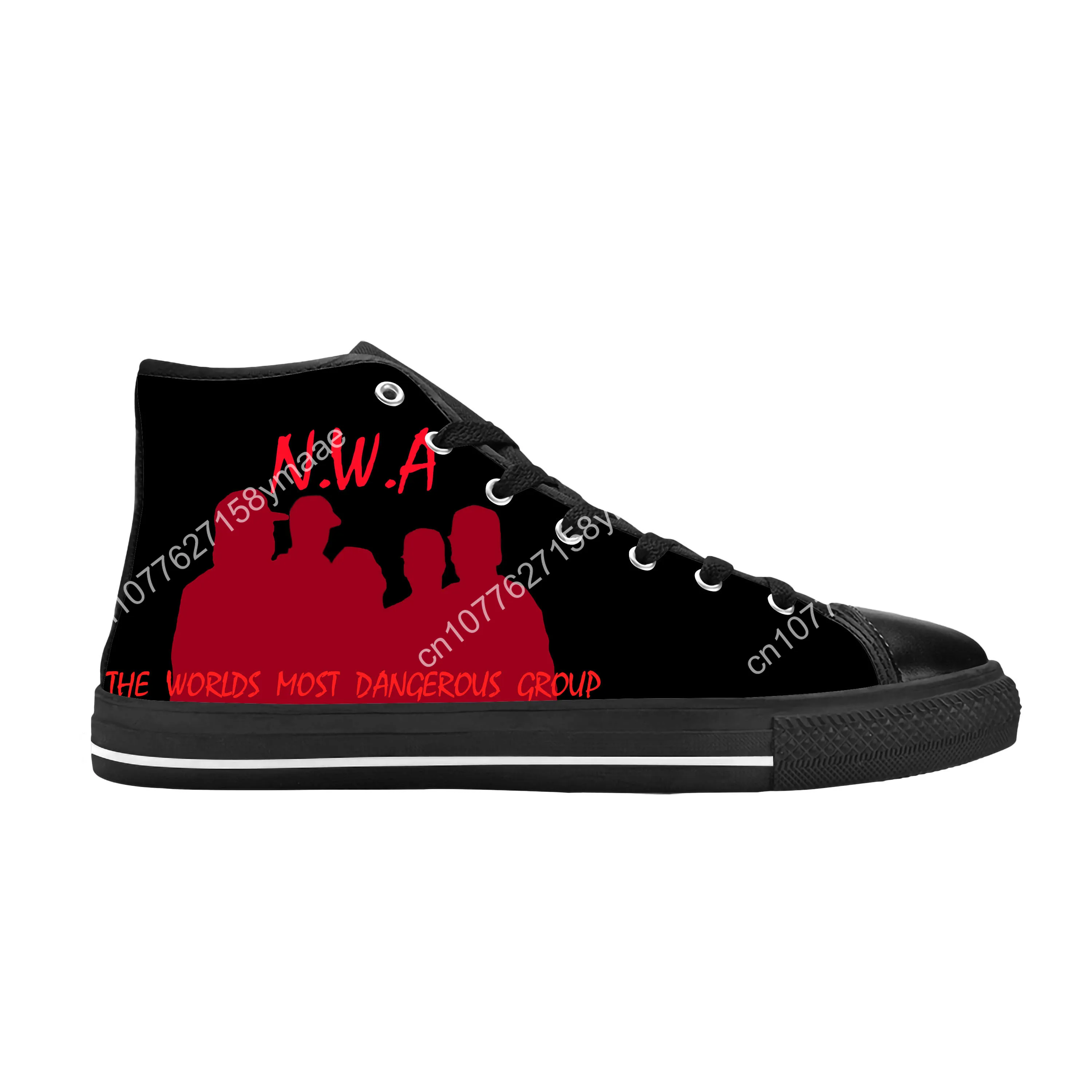 Hot Nwa Straight Outta Compton Hip Hop Rapper Rap Casual Cloth Shoes High Top Comfortable Breathable 3D Print Men Women Sneakers