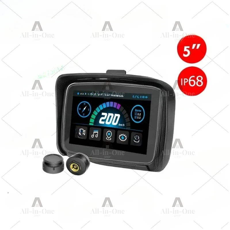 5 Inch IP67 Waterproof GPS Navigator with for Motorcycle Bike Car Portable Wireless Navigation