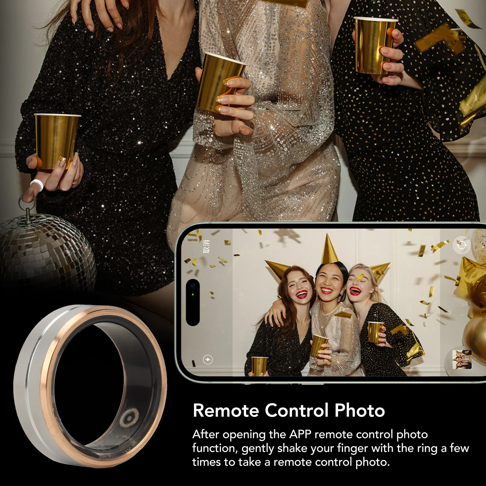 Smart Health Ring IP68 Waterdichte Smart Ring Fitness Keramiek en roestvrij staal met APP voor mannen voor slaapmonitoring