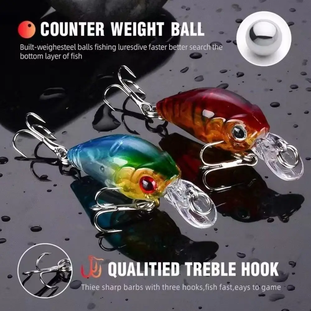 8Pcs/Box Floating Fishing Lure Micro Hard Bait Mini Size Artificial Bait Wobblers Swing Action Topwater Fishing Bait