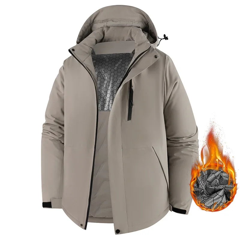 الخريف والشتاء شحن سترة مبطنة بالقطن الجرافين في الهواء الطلق زوجين ركوب الدراجات الملابس خندق معطف يندبروف سترة مضادة للماء #4