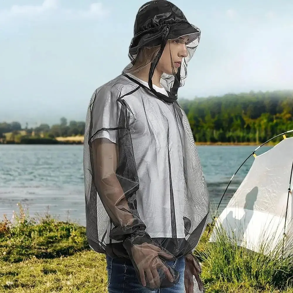 New Ultra-fine mesh Anti-mosquito Suit Lightweight Breathable Mosquito Suit Mesh Jacket Fishing Camping Hiking