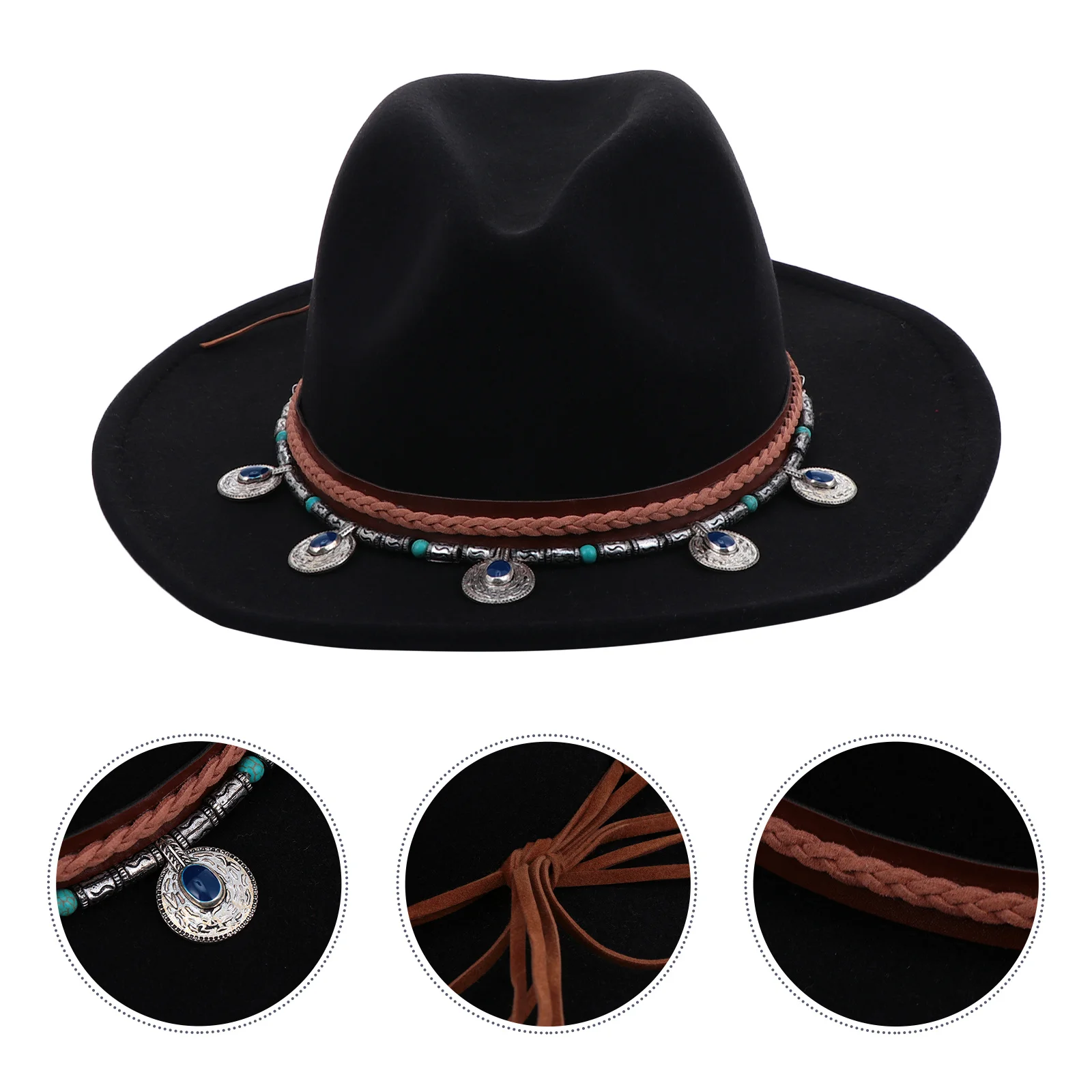 

1Pcs Exquisite Woolen Jazz Hat Ladies British Style Cap Retro Flat-Edge Comfortable Party Gift Women Jazz Hat Ladies Cap