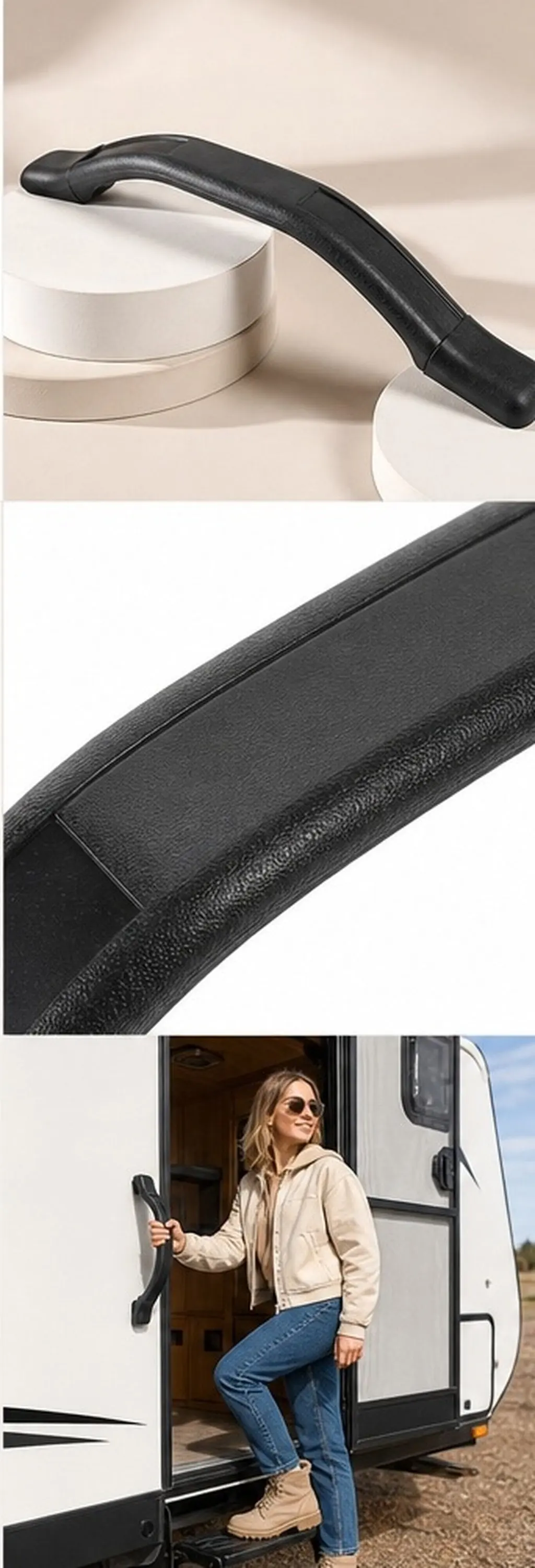 Plastic Grab Handle Entry Door Assist Bar for Rv Trailer Motor Trailer Replacement Heavy Duty Rv Bathroom Door Handle