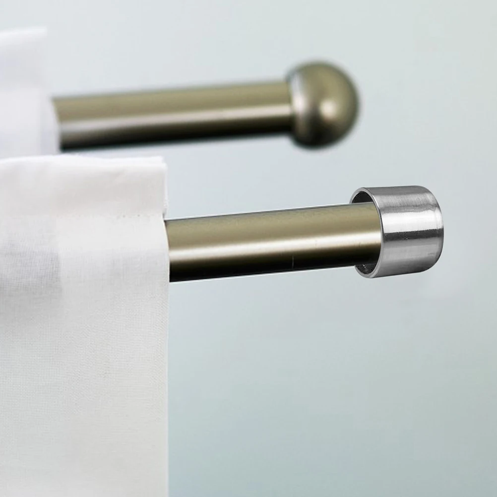 

Curtain End Caps Rod Plug Armrest Small Silver Pole Rail Decor Rods for Windows