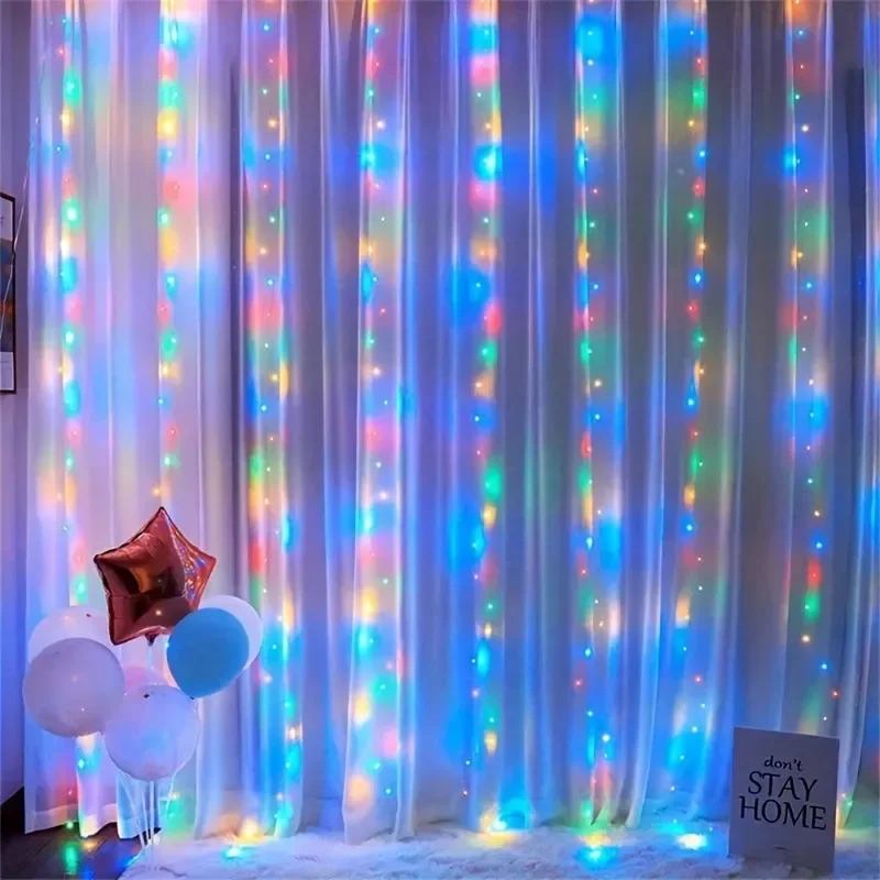 Luzes festivas de natal com controle remoto usb, 8 modos, lâmpada de fadas led 3x3m/4x3m/6x3m para casa, casamento, feriado, decoração de guirlanda