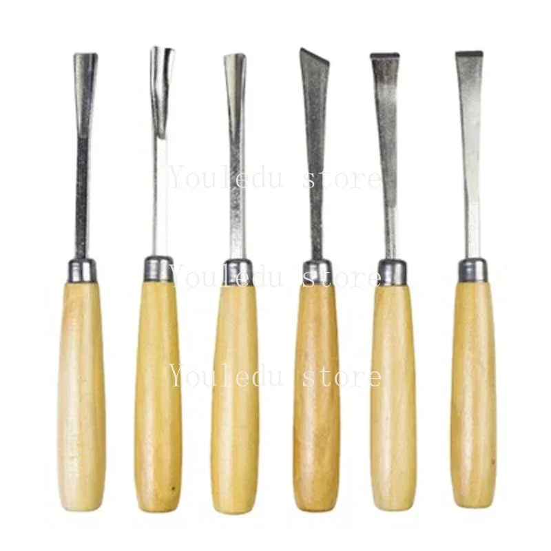 Wood carving knife carving wood carving tool set white steel wood  root flower  6-piece set