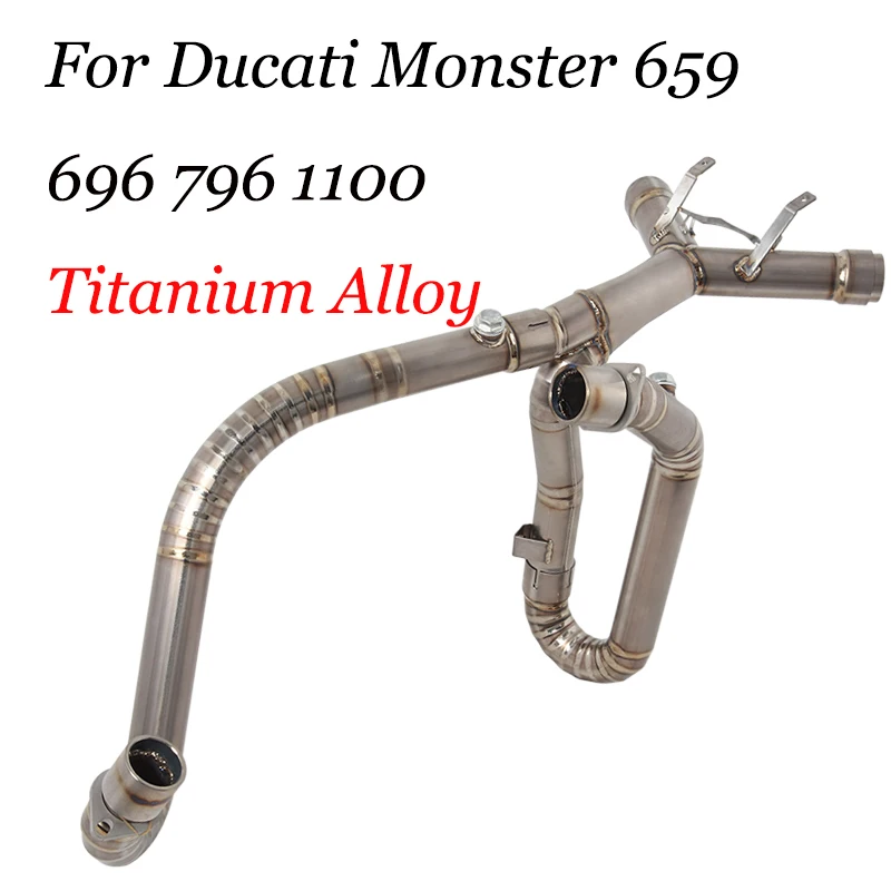 

Titanium Alloy Slip On For Ducati Monster 659 696 796 1100 Motorcycle Exhaust Escape Front Link Pipe Connect Original Muffler