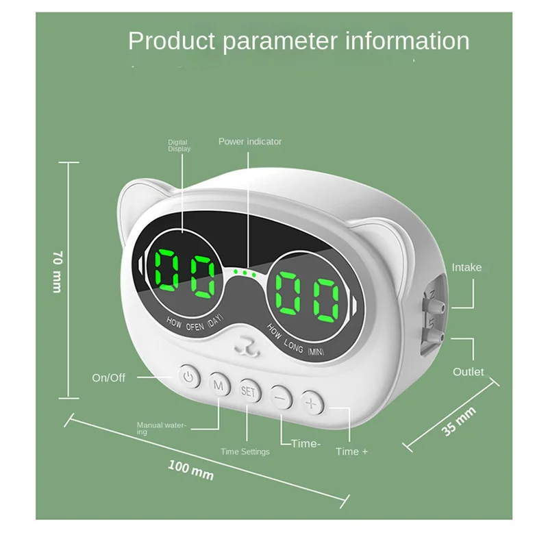 VVNB-Usbcharging Regolatore di irrigazione con temporizzazione intelligente Pianta da interno Giardino Prato Vaso da fiori Irrigatore automatico a goccia