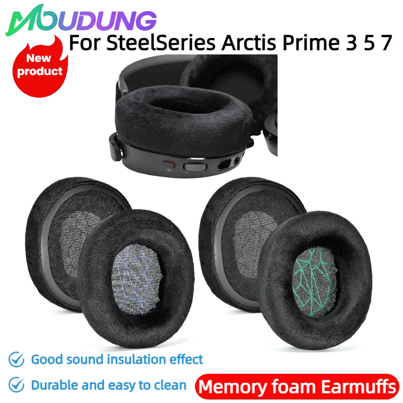 

MOUDUNG Soft memory foam Velvet Ear Pads Compatible For SteelSeries Arctis Prime 3 5 7 Headset Earmuffs Repairing Parts