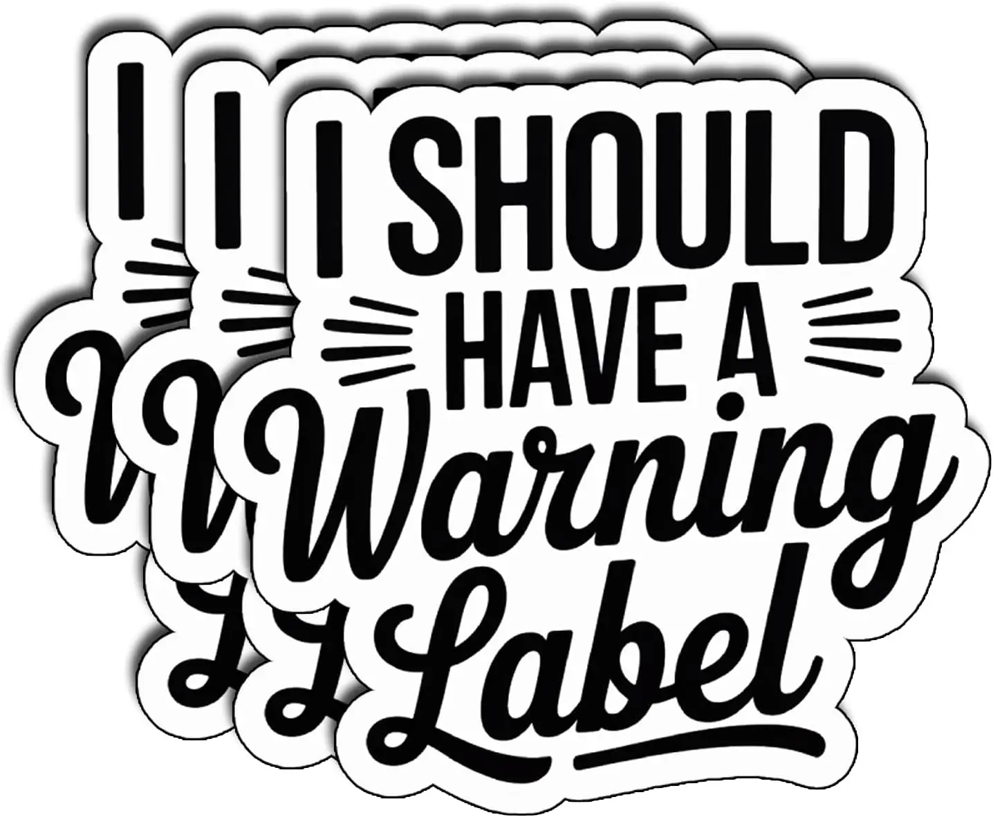 

(3Pcs) I Should Have A Warning Label Stickers Funny Sarcastic Quote Humor Vinyl Decals Cute Funny Saying Stickers