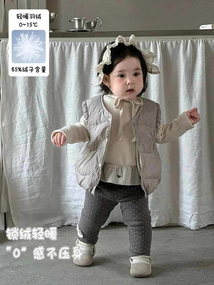 الرضع الخريف الشتاء خفيفة الوزن أسفل سترة للفتيات طفل أكمام سترة دافئة تنوعا سترة بلا أكمام للفتيات فئة #2