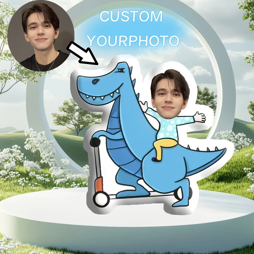 Personalized Dinosaur Plush Pillow - a Soft, Machine-Washable Pillow Filled with Short Plush Polyester Fiber That Can Feature Yo