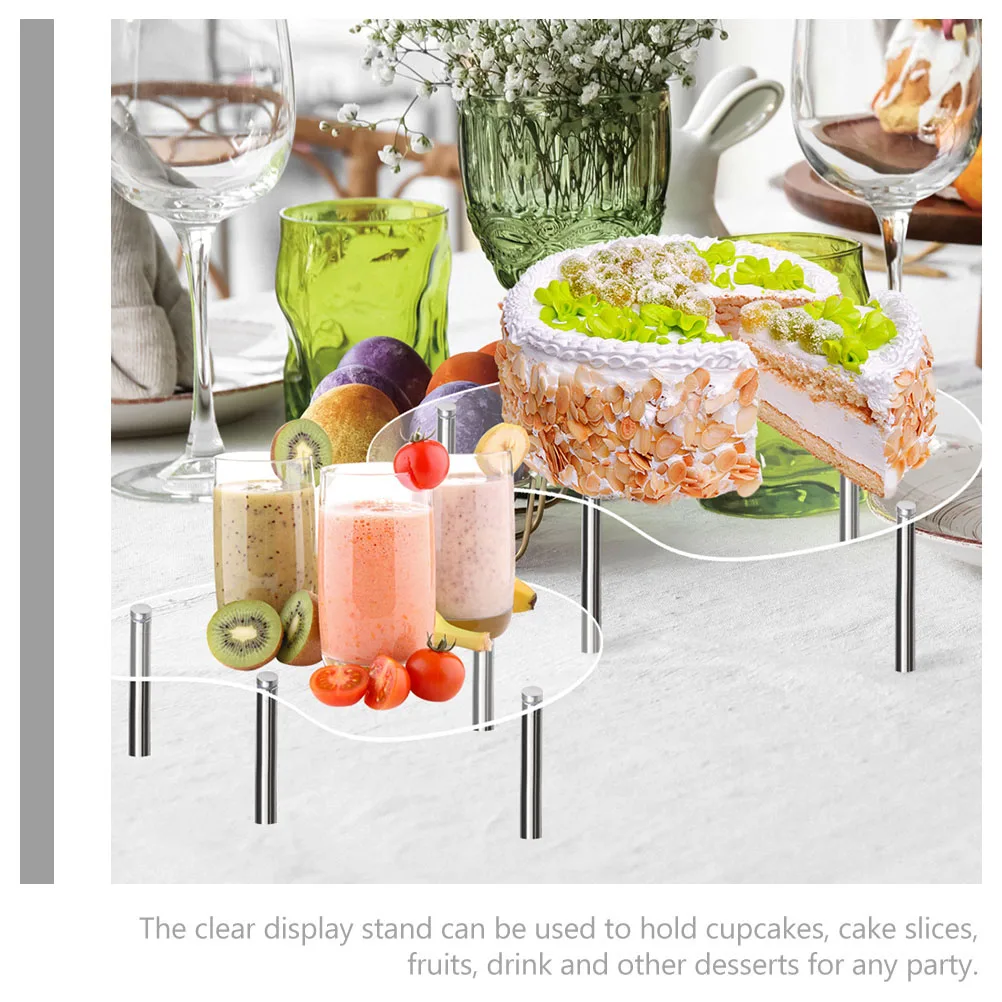 

3Pcs Clear Acrylic Cupcake Stand Decorative Cake Riser Multi-Use for Birthday Christmas New Year Parties Acrylic Cake Stand