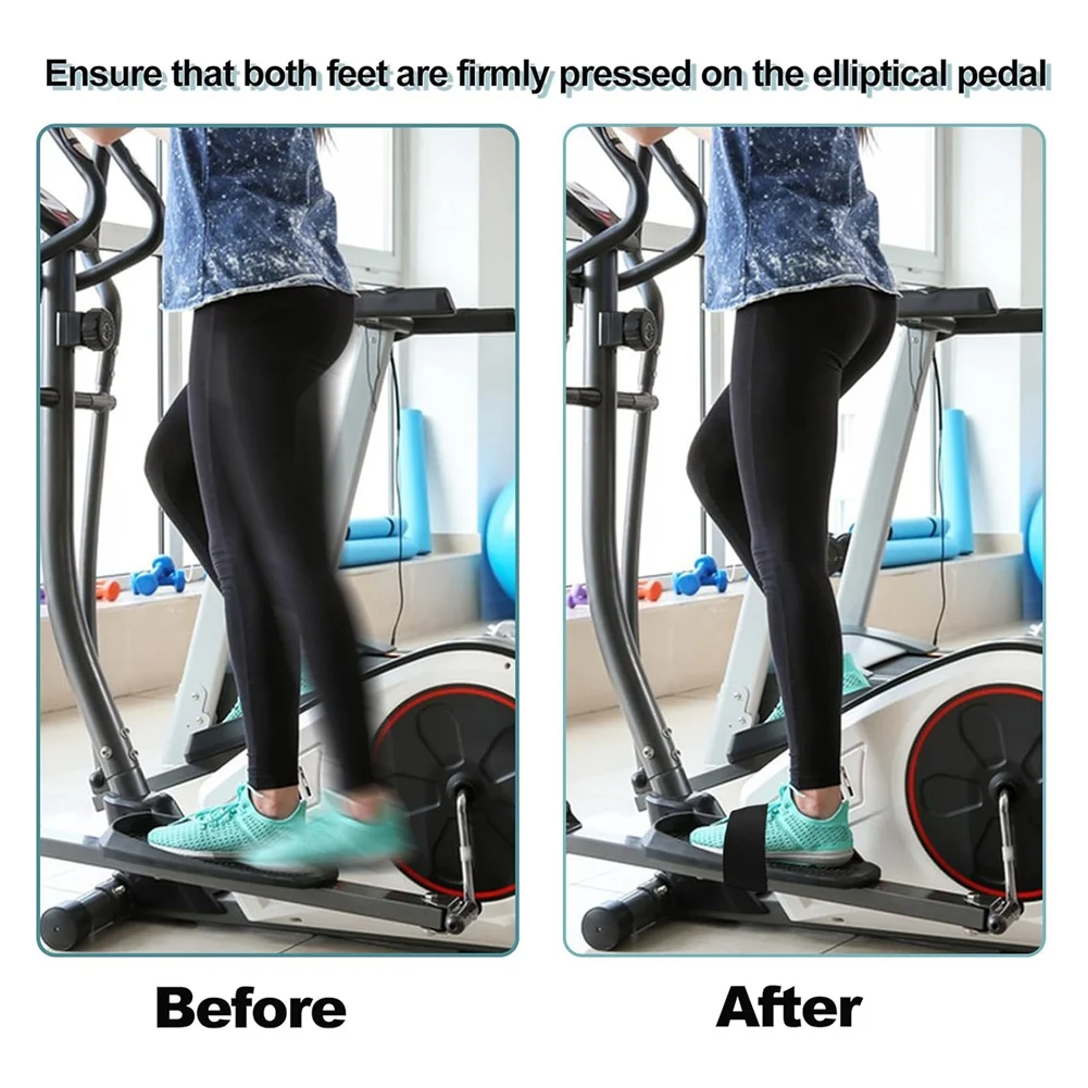 6Pcs Adjustable Pedal Straps For Ellipse Leg Exerciser Machine, Feet Pedal Strap Under The Desk Leg Training Exerciser