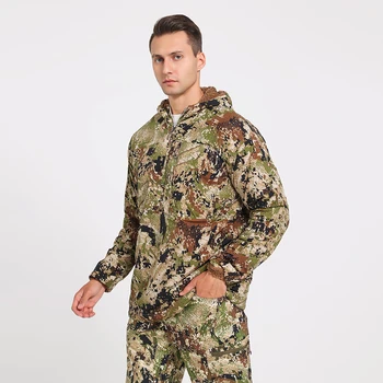 Men's Stretch Camouflage Jacket, Hunting Pullover, Light Nylon Fabric Printed Plush Lining Hoodie 4 Men's Stretch Camouflage Jacket, Hunting Pullover, Light Nylon Fabric Printed Plush Lining Hoodie 4