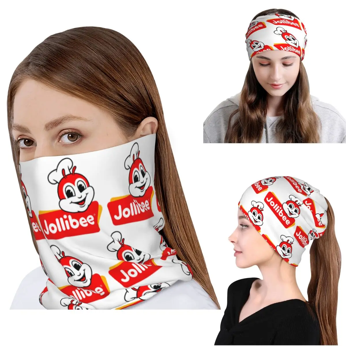 

Jollibee Face Bandana Neck Gaiter Wrap Scarf Warm Balaclava Beanies Hat for Men Women Adult Breathable