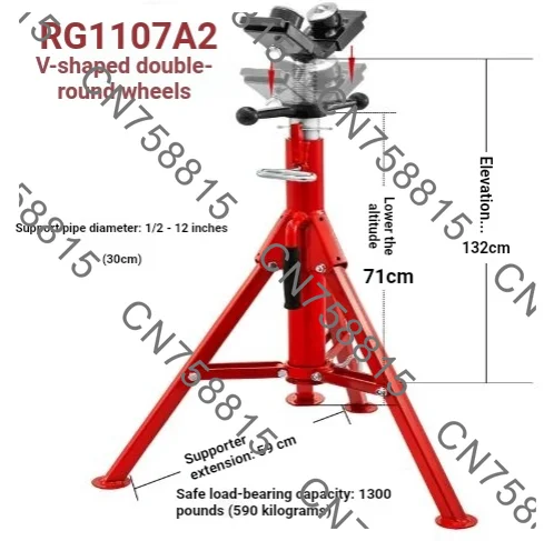 For Fixing Supporting Bending Metal Pipes，Steel Tripod Pipe Chain Vise 1/8-5in Capacity Foldable Legs Tri-Stand Bench Vice