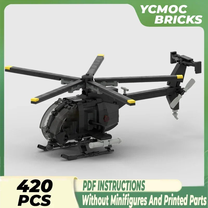 Military Model Moc Building Bricks 1：35 MH-6 Little Bird Helicopter Technology Blocks Gifts Christmas Toys DIY Sets Assembly