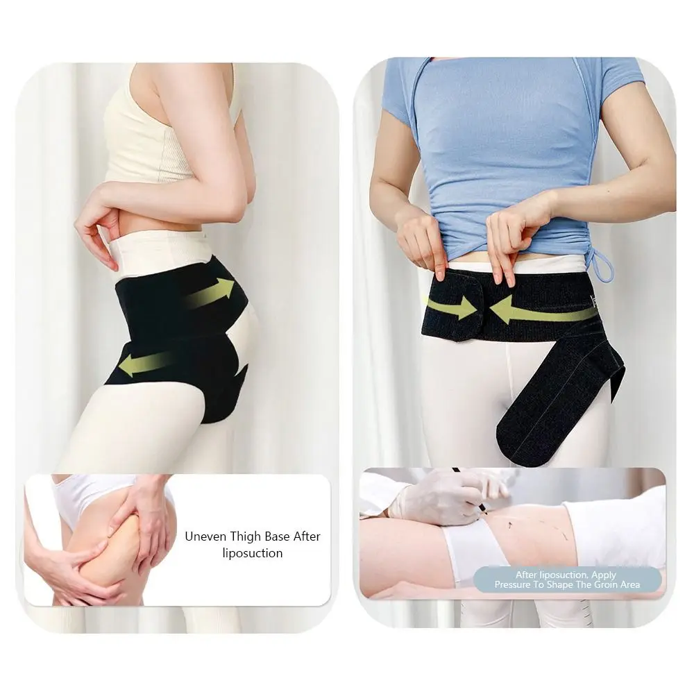 Black Hip Brace Elastic Webbing Pain Relief Groin Wrap Hamstring Injury Sprains High Elestic Thigh Support Brace Elastic Webbing