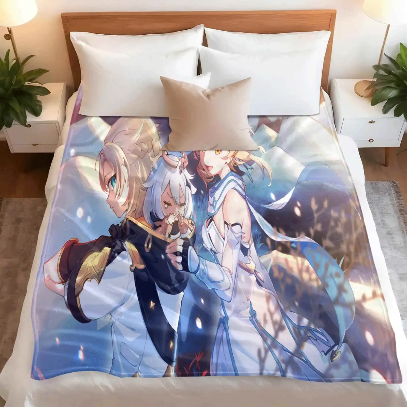 Albedo  Flannel Blanket Throw Blanket for Living Room Bedroom Bed Sofa Kids