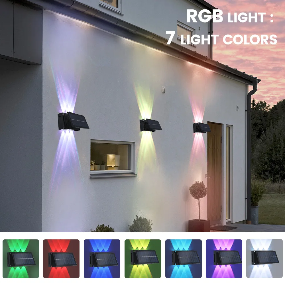 New Multi Head Wall Lamp Outdoor Waterproof IP65 Six Head Wall White Light/RGB Color Light Outdoor Induction Courtyard Lamp