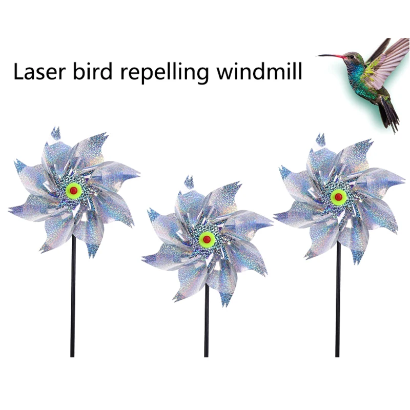 

1/5PCS Repellent Windmill Spinners, Sparkling Pinwheel for Garden Decoration and Bird Control.