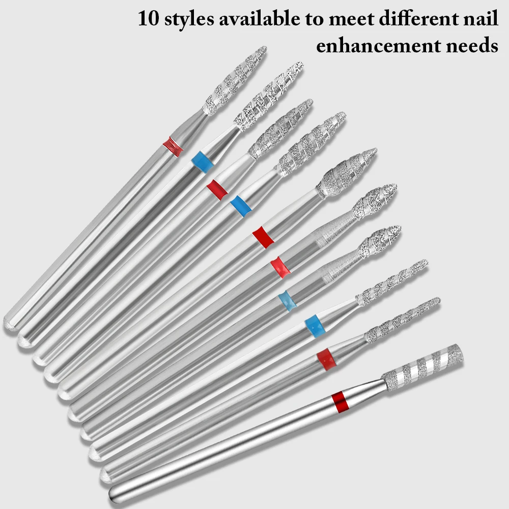 Vnjaoi Nail Drill Bits Spiral Milling Cutter Clean for Manicure Rotary Bits Cuticle Clean Accessories Nail Files Art Tools