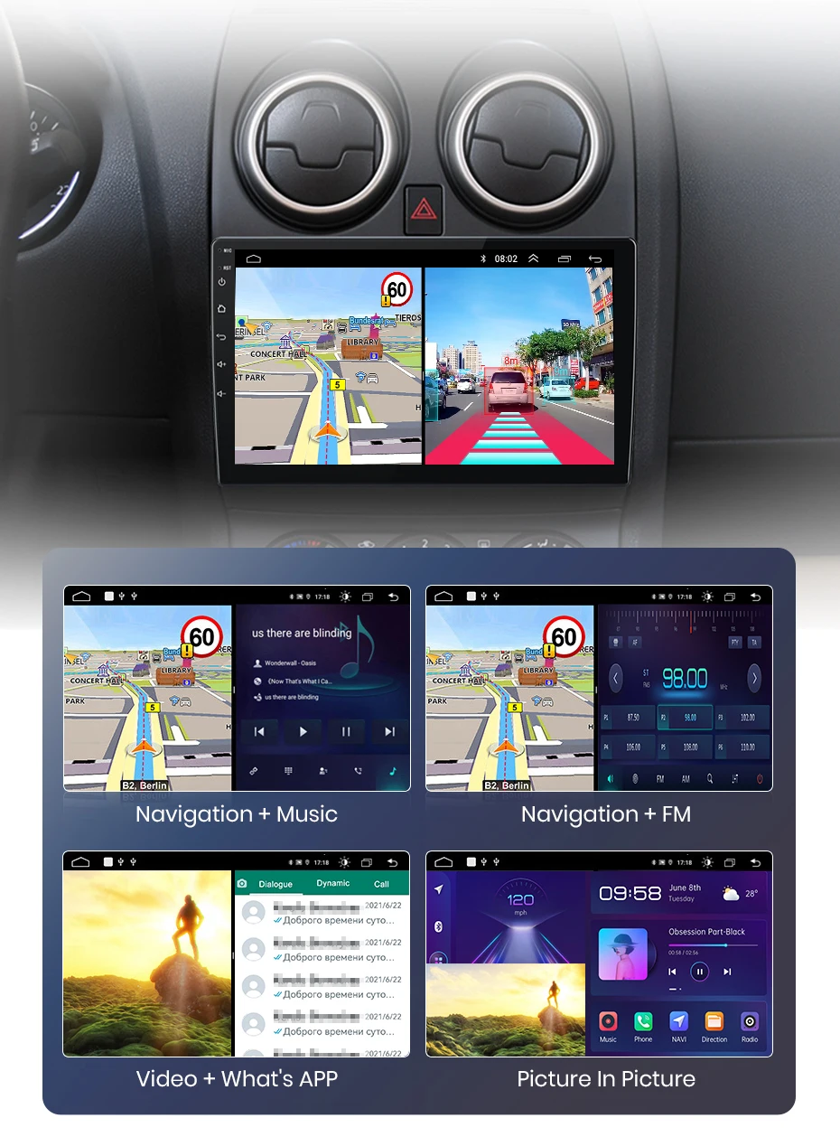 Junsun carplay android auto autoradio für nissan qashqai j10 2011-2015 gps intelligente systeme tereo multimedia autoradio – Detail 23