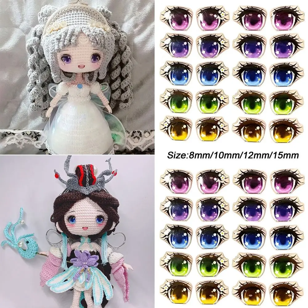 Multi styles Eye Chips Paper Cartoon Eyes Stickers Glass crystal 8/10/12/15mm Anime Figurine Decals Stars Face Organ Paster