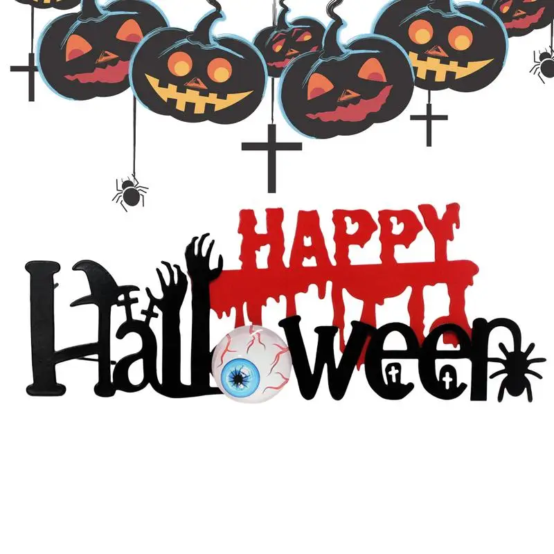 

Happy Halloween Table Sign Halloween Metal Ornaments Festival Party Dining Table Decor Scary Halloween Decoration For Home Table
