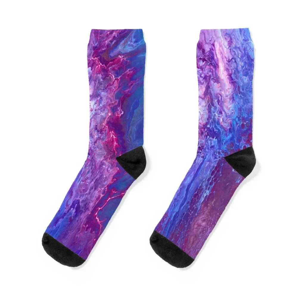 

Striking Storm - Acrylic Pour Socks with print Heating sock Girl'S Socks Men's