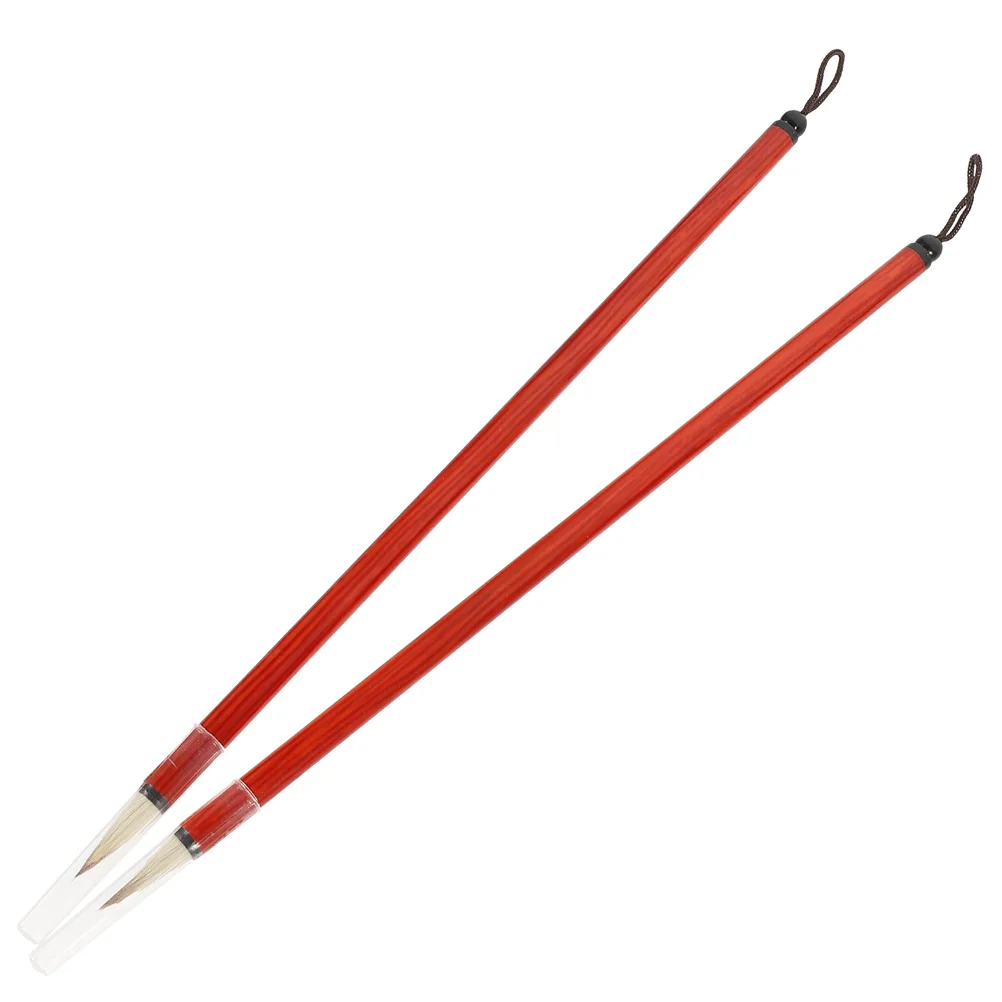 

2 Pcs Regular Script Brushes Bamboo Household Painting Brush Calligraphy Pens Smooth Writing Beginner Friendly Supplies
