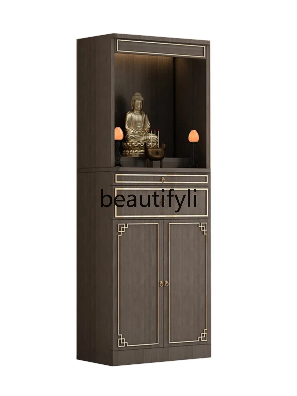 

pg46Customized Buddhist niche New Chinese vertical cabinet Buddhist platform home Modern Guanyin God of Wealth cabinet