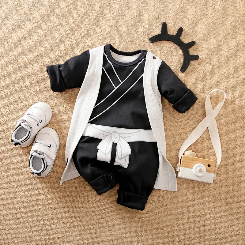 NARUTO Baby Rompers Newborn Baby Cartoon Kurama Kakashi Cosplay Costume Toddler Baby Crawling Clothes Jumpsuit Kids Sleepwear