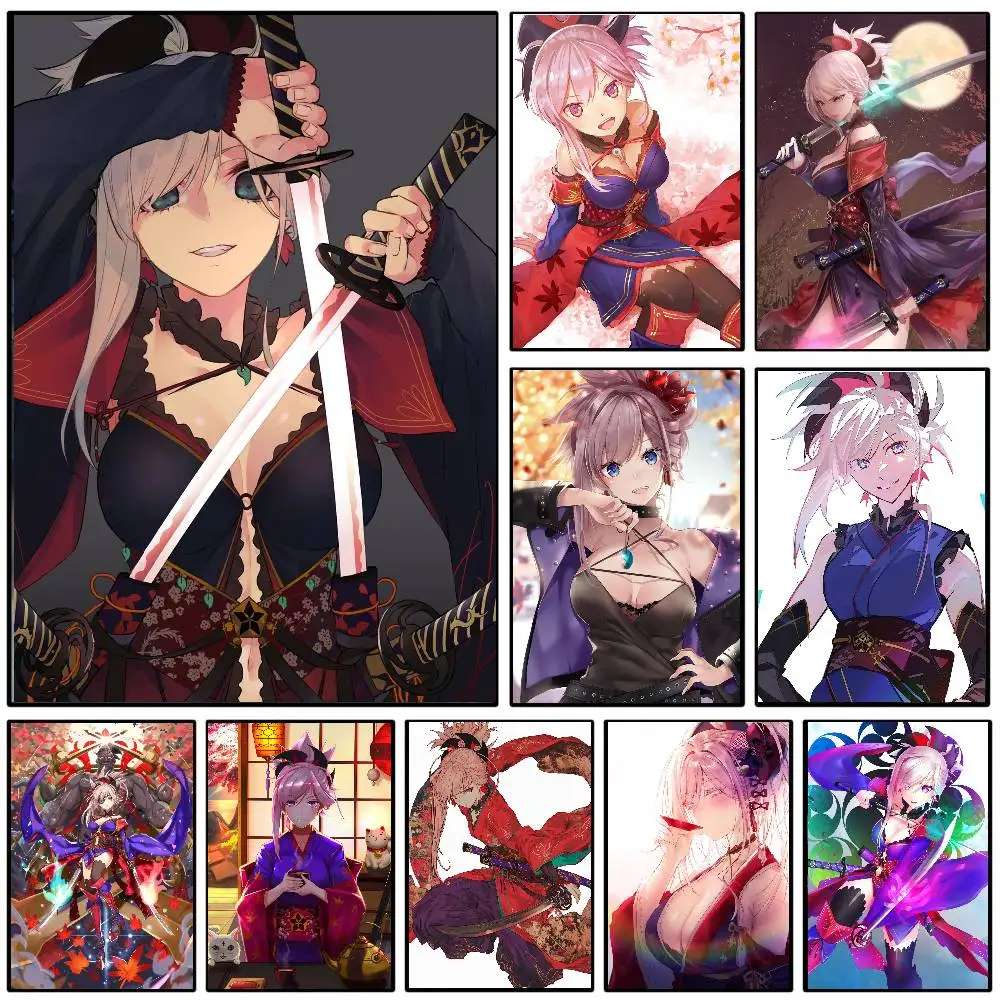 Miyamoto Musashi Anime Fate Posters Living Room Bar Cafe Quality Canvas Vintage Style Comics Painting Art Home Wall Decor Pictu